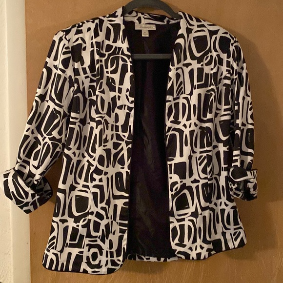 Dress Barn Jackets & Blazers - Dress Barn open jacket black/white print.   Mint condition.